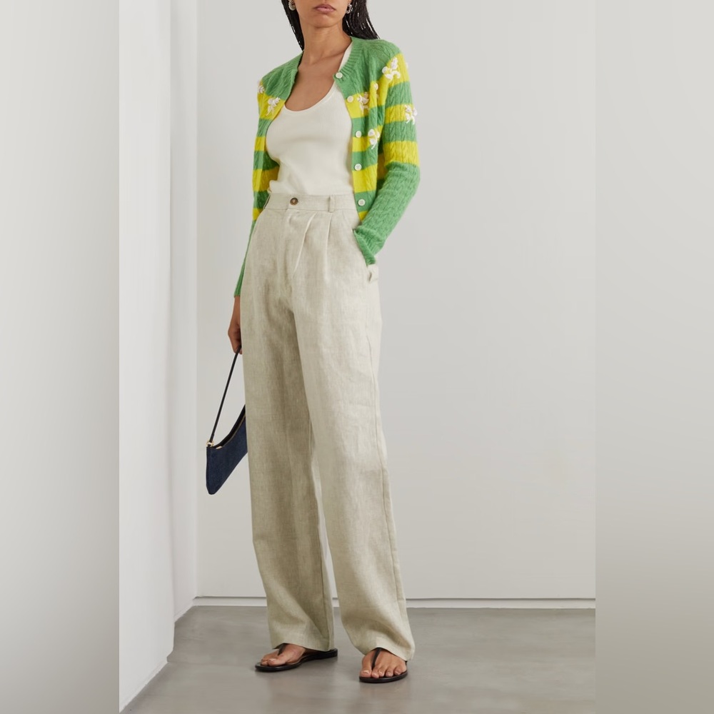 Reformation NWT Vesta linen straight-leg pants in Oatmeal